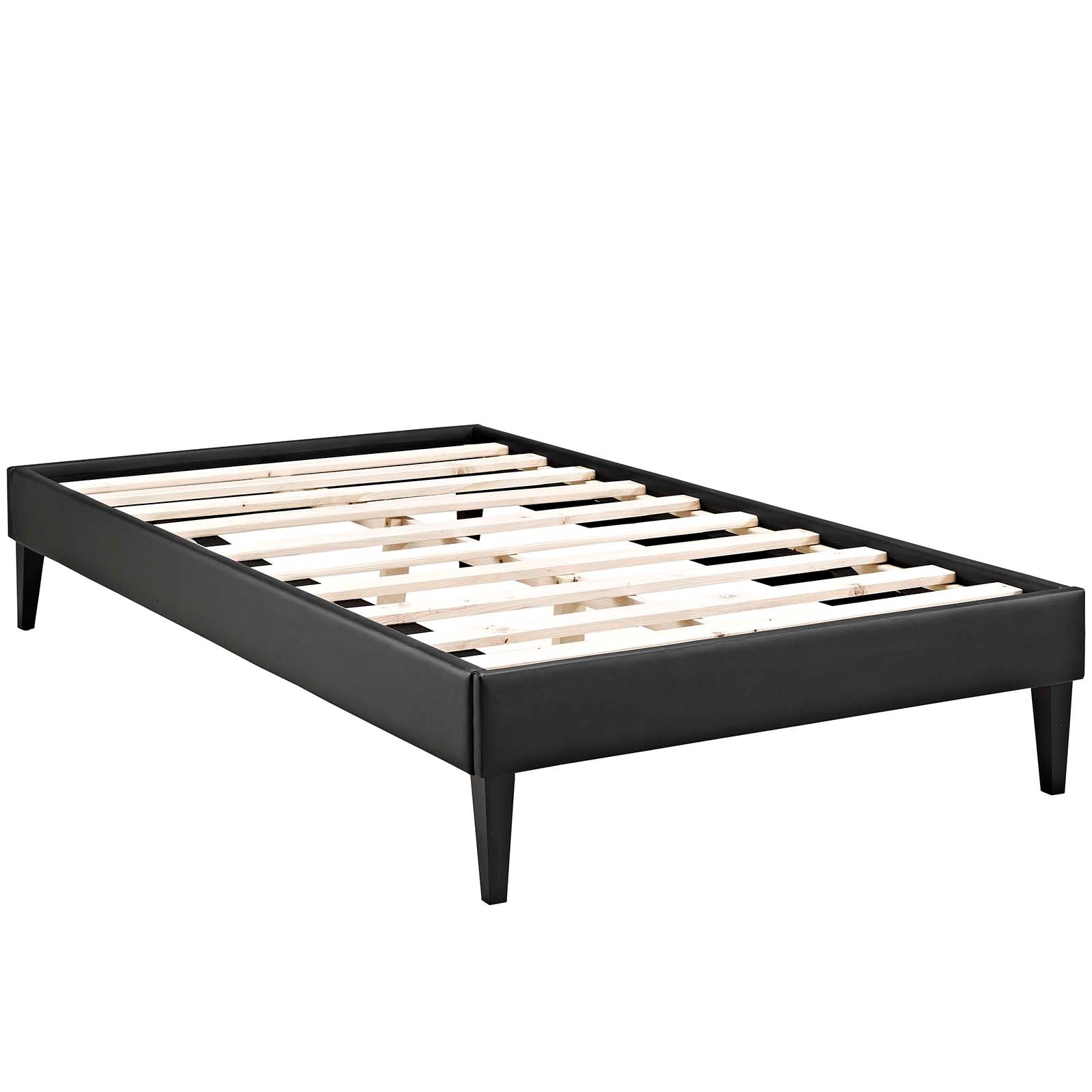 Tessie Vinyl Bed Frame with Squared Tapered Legs By HouseBean