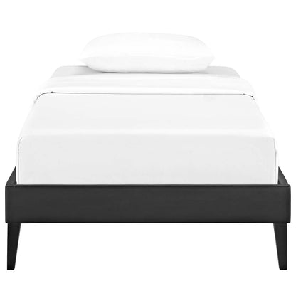 Tessie Vinyl Bed Frame with Squared Tapered Legs By HouseBean