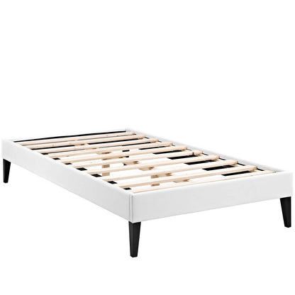 Tessie Vinyl Bed Frame with Squared Tapered Legs By HouseBean