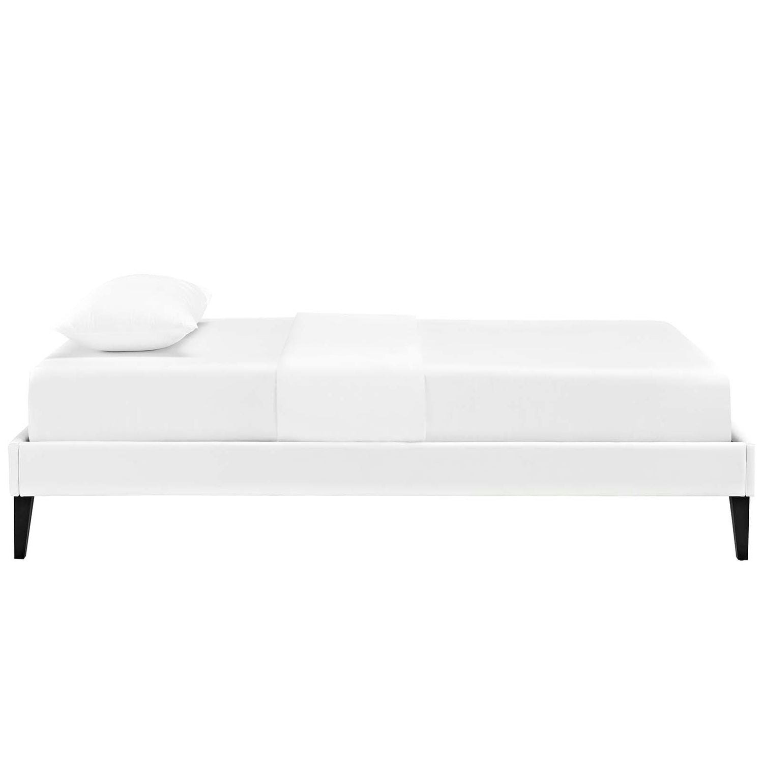 Tessie Vinyl Bed Frame with Squared Tapered Legs By HouseBean