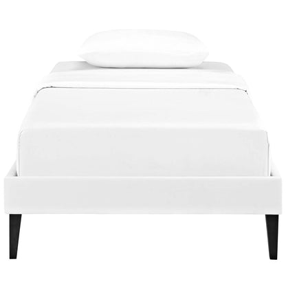 Tessie Vinyl Bed Frame with Squared Tapered Legs By HouseBean