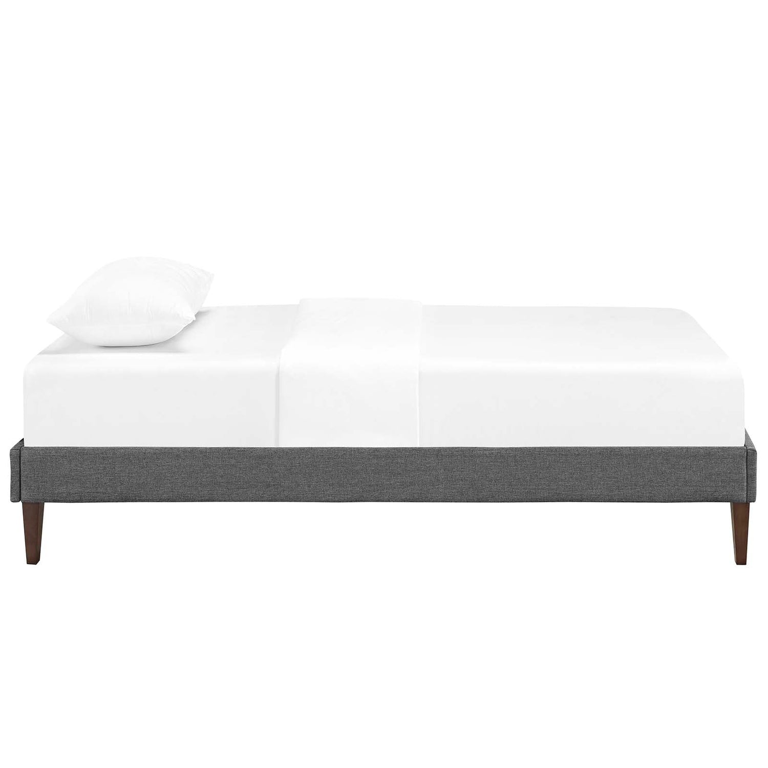 Tessie Fabric Bed Frame with Squared Tapered Legs By HouseBean