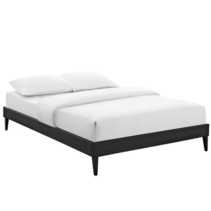 Tessie Vinyl Bed Frame with Squared Tapered Legs By HouseBean