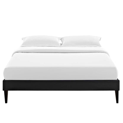 Tessie Vinyl Bed Frame with Squared Tapered Legs By HouseBean