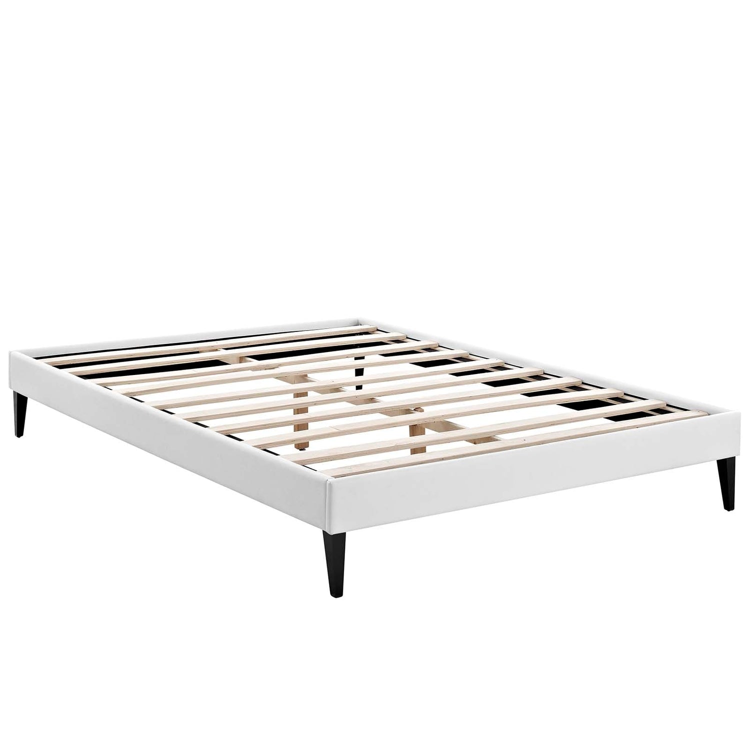 Tessie Vinyl Bed Frame with Squared Tapered Legs By HouseBean