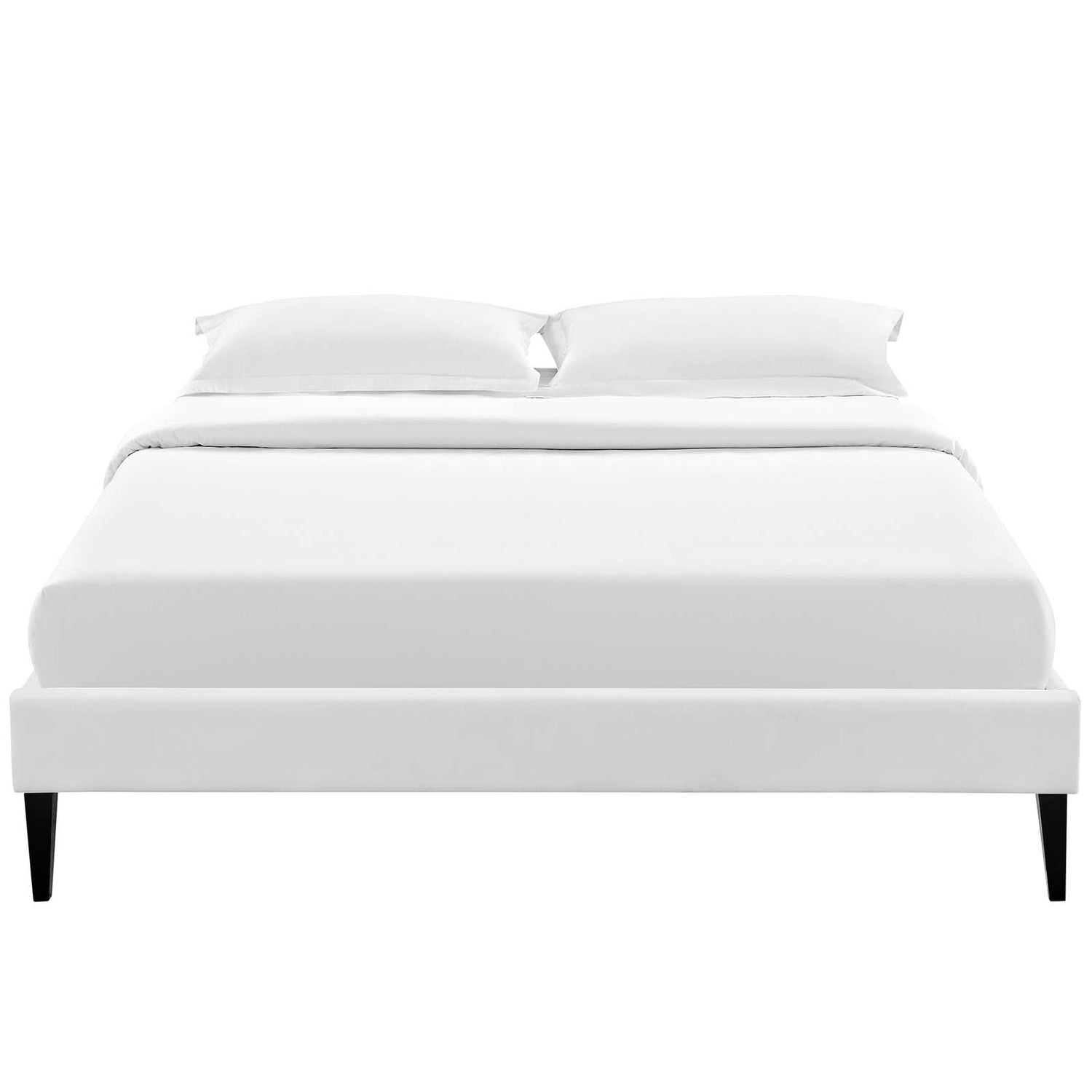 Tessie Vinyl Bed Frame with Squared Tapered Legs By HouseBean