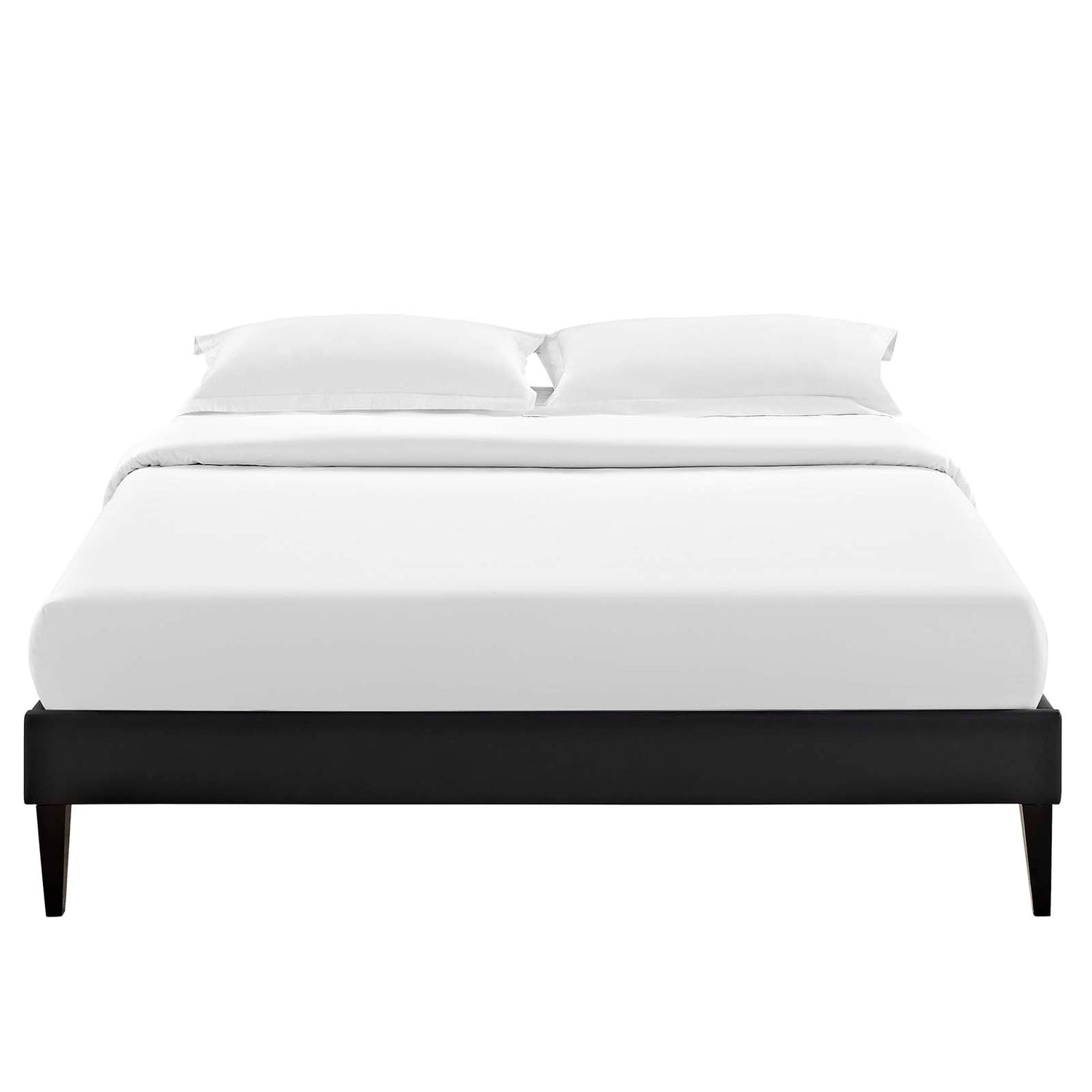 Tessie Vinyl Bed Frame with Squared Tapered Legs By HouseBean