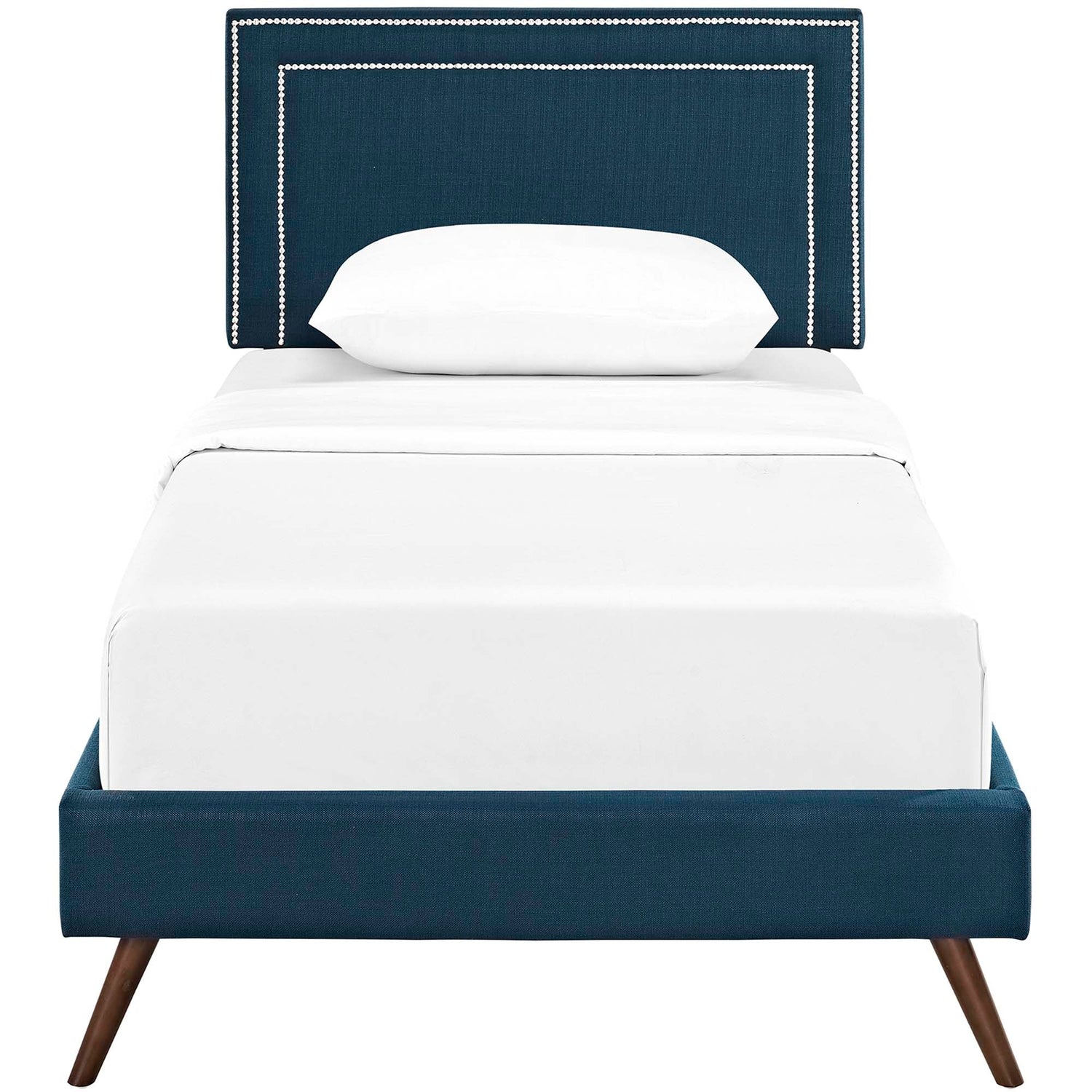 Virginia Fabric Platform Bed with Round Splayed Legs by Modway