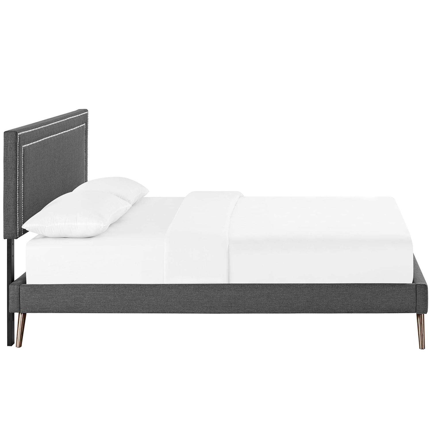 Virginia Fabric Platform Bed with Round Splayed Legs by Modway