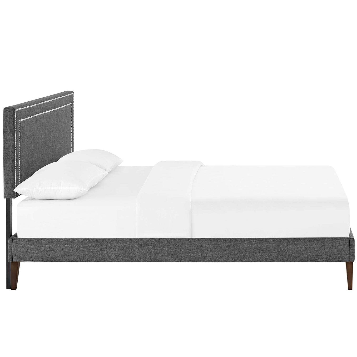 Virginia Fabric Platform Bed with Squared Tapered Legs by Modway