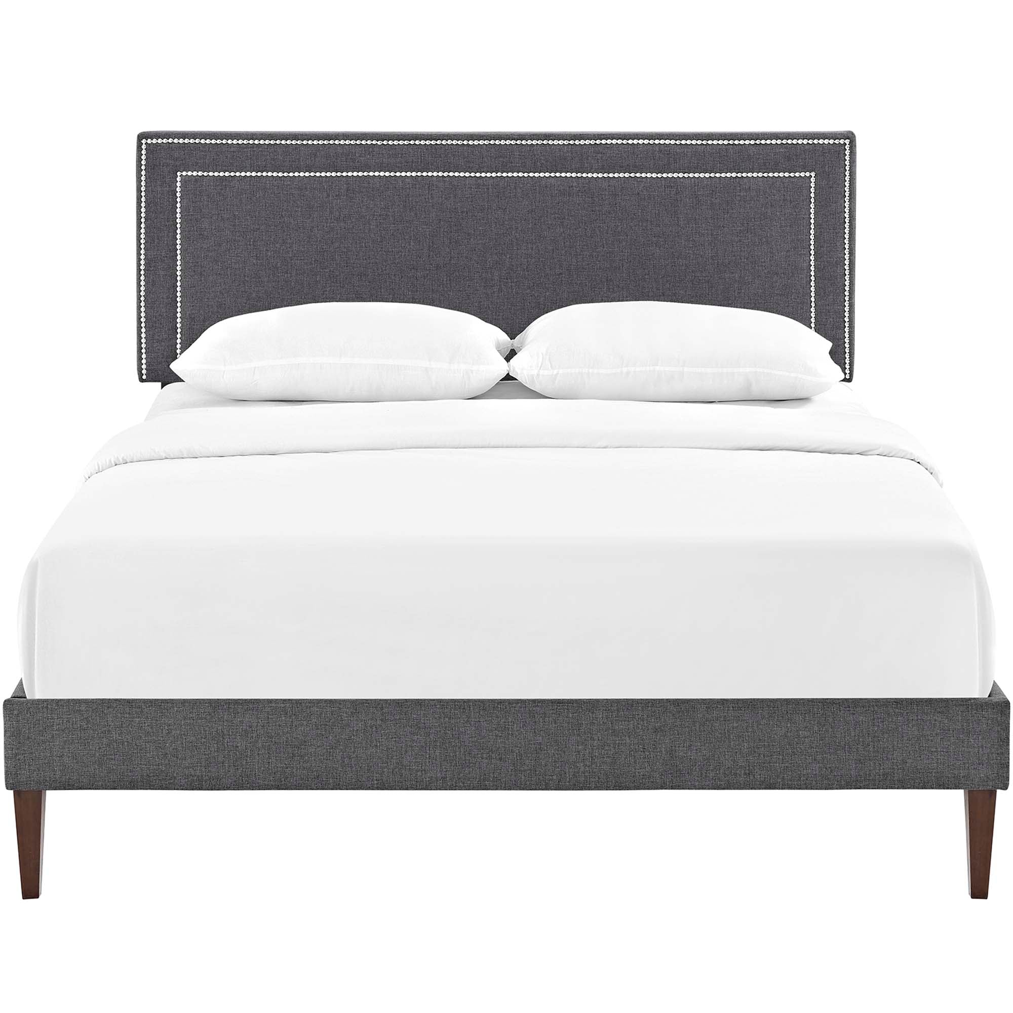 Virginia Fabric Platform Bed with Squared Tapered Legs by Modway