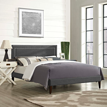 Virginia Fabric Platform Bed with Squared Tapered Legs by Modway