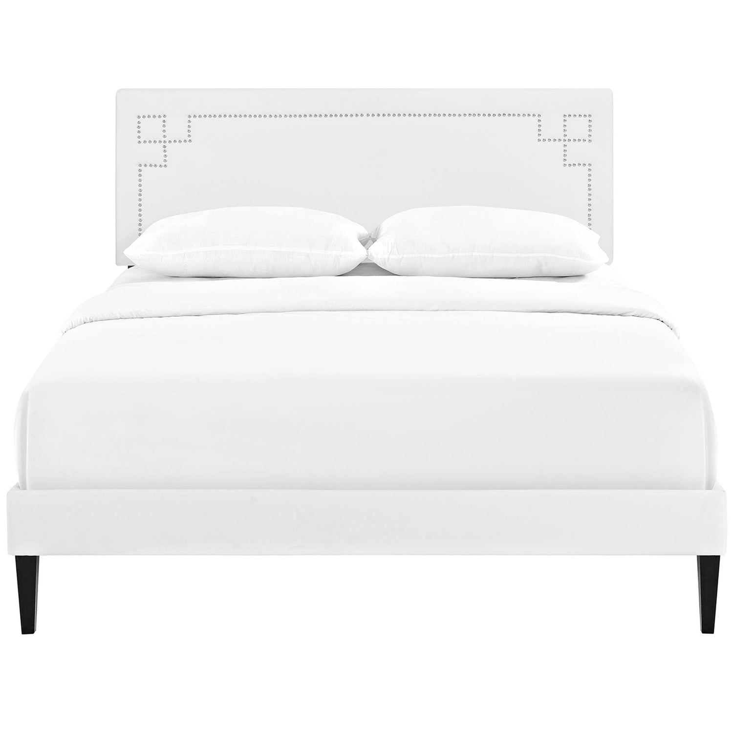 Ruthie Vinyl Platform Bed with Squared Tapered Legs by Modway