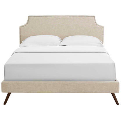 Corene Fabric Platform Bed with Round Splayed Legs by Modway