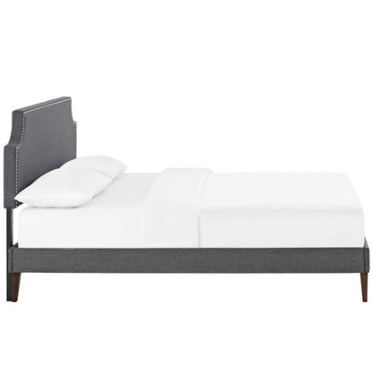 Corene Fabric Platform Bed with Squared Tapered Legs by Modway