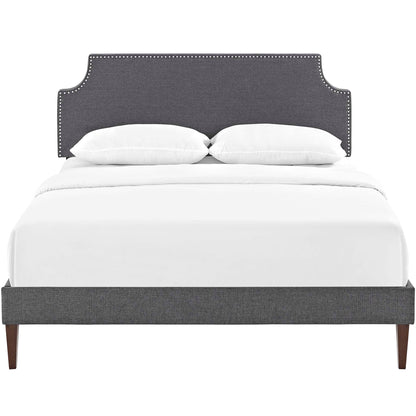 Corene Fabric Platform Bed with Squared Tapered Legs by Modway