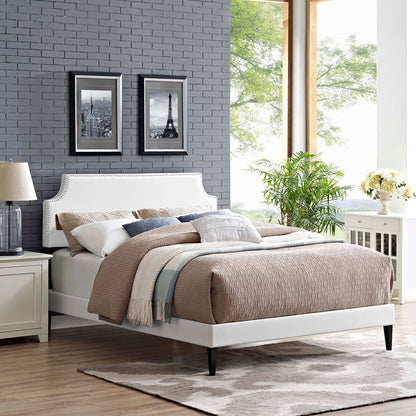 Corene Vinyl Platform Bed with Squared Tapered Legs by Modway