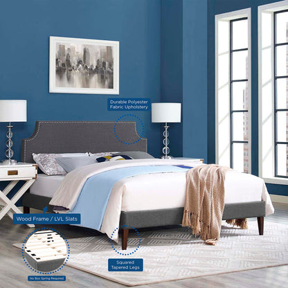 Corene Fabric Platform Bed with Squared Tapered Legs by Modway