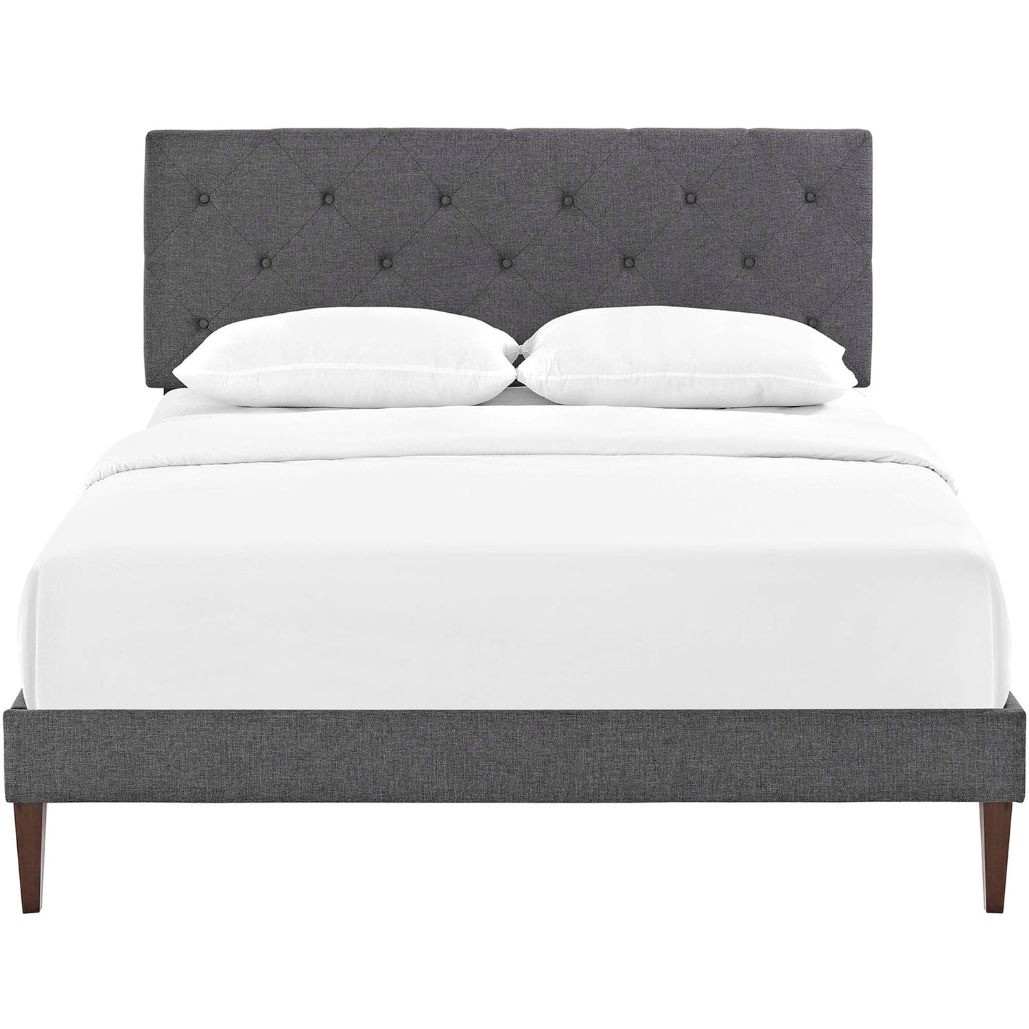 Tarah Fabric Platform Bed with Squared Tapered Legs by Modway