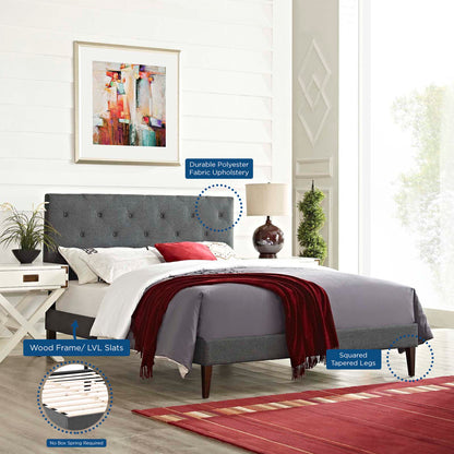 Tarah Fabric Platform Bed with Squared Tapered Legs by Modway