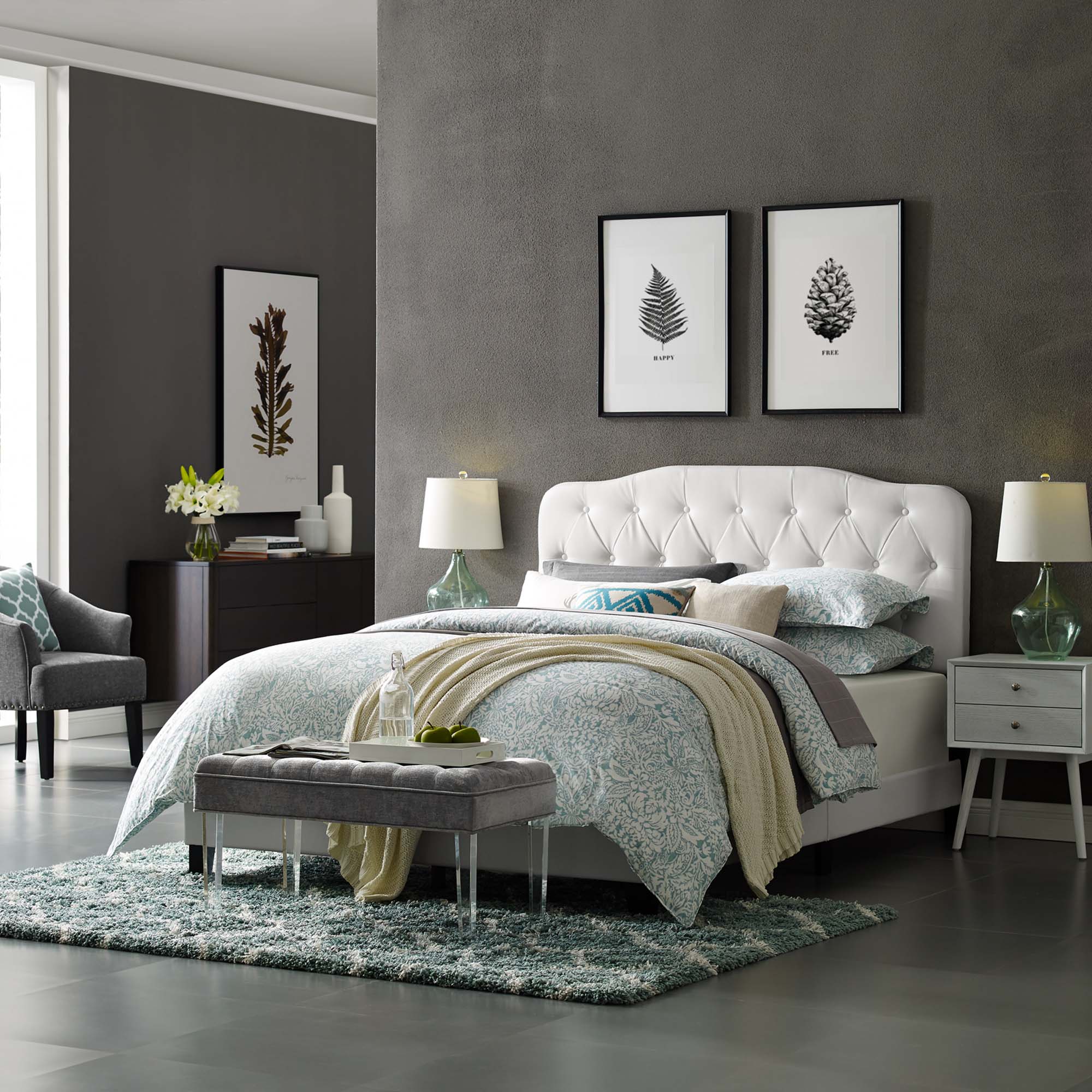 Amelia Faux Leather Bed by Modway