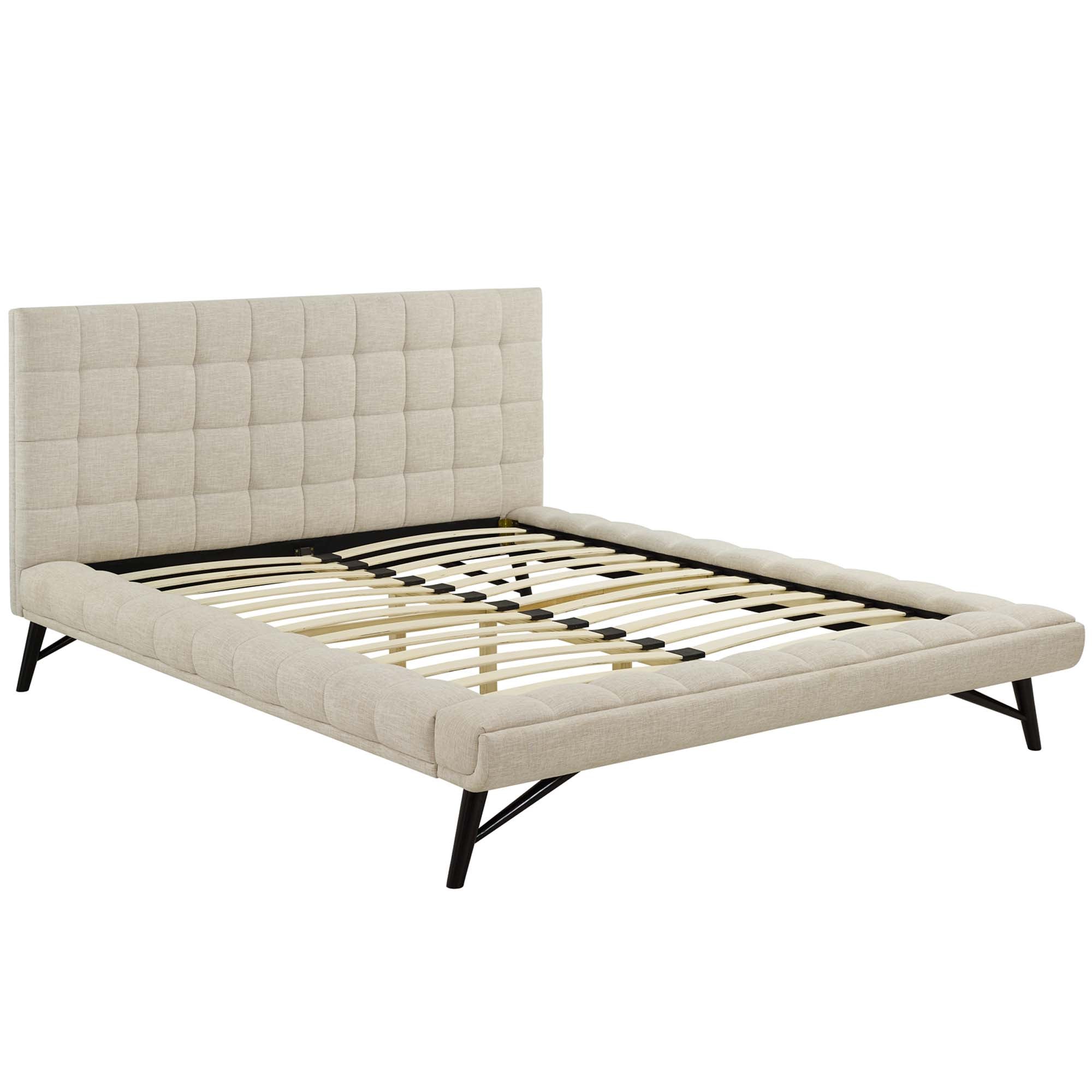 Julia Biscuit Tufted Upholstered Fabric Platform Bed by Modway