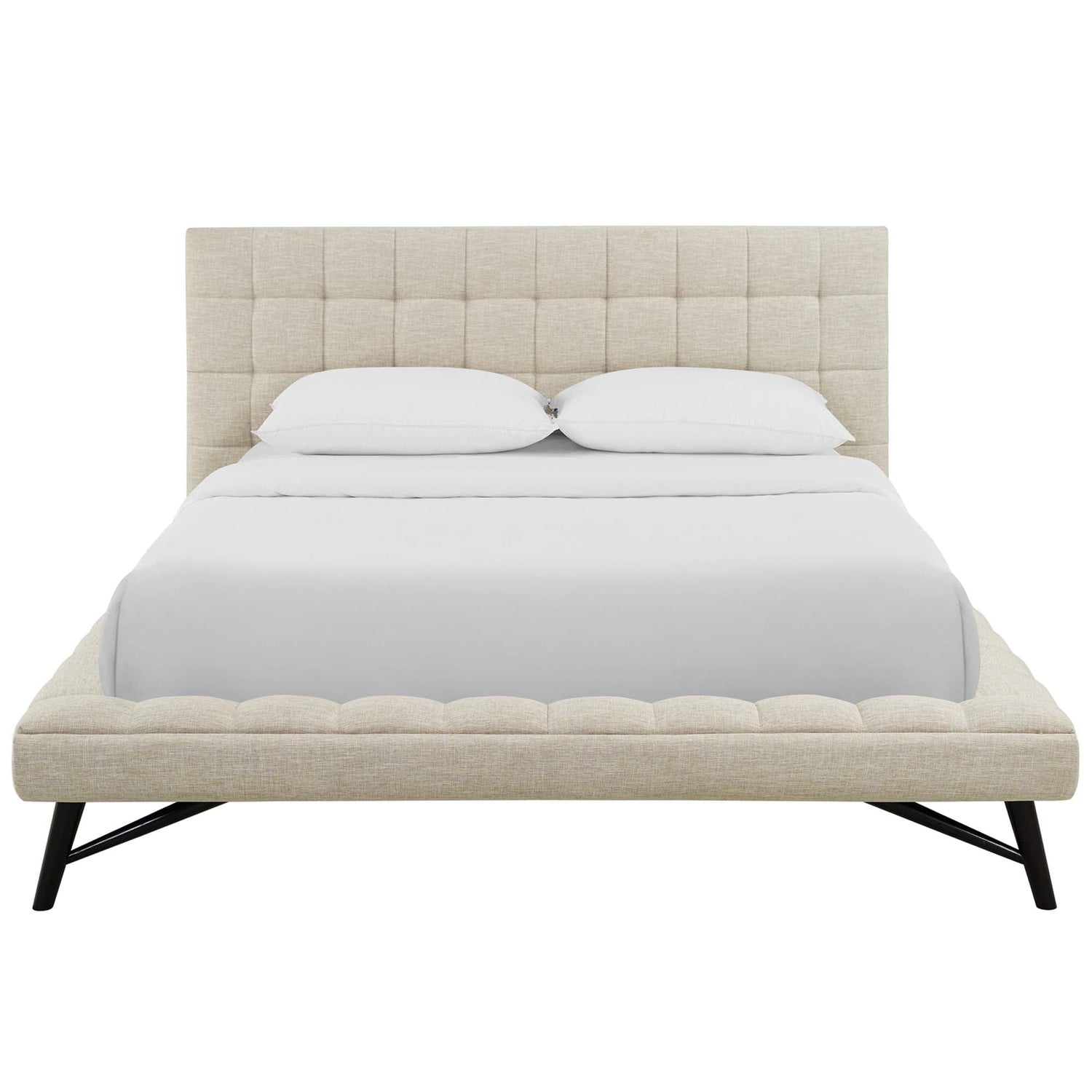 Julia Biscuit Tufted Upholstered Fabric Platform Bed by Modway