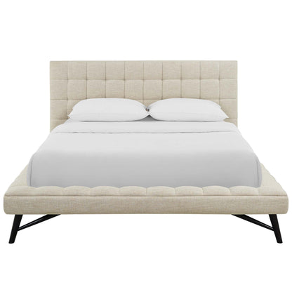 Julia Biscuit Tufted Upholstered Fabric Platform Bed by Modway