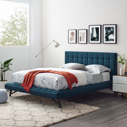 Julia Biscuit Tufted Upholstered Fabric Platform Bed by Modway