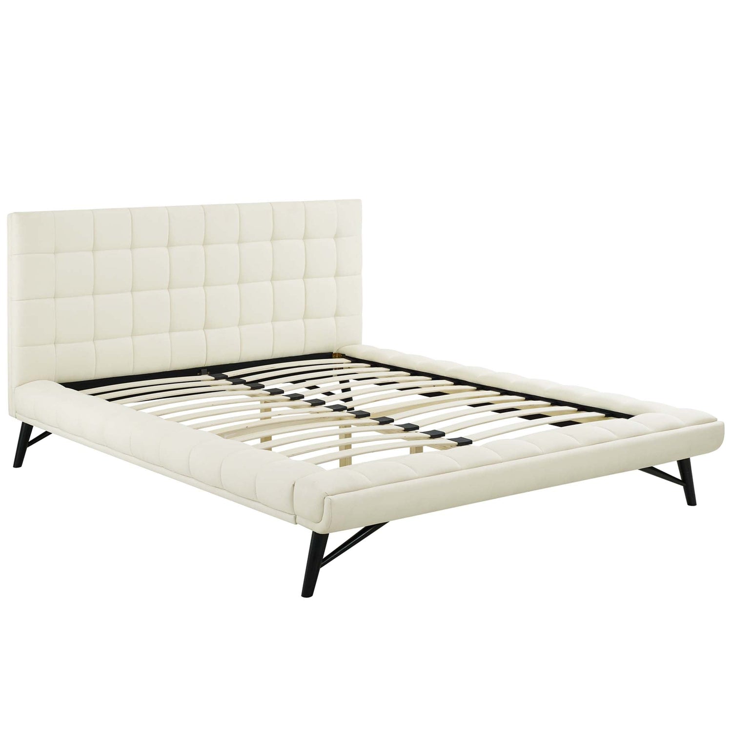 Julia Biscuit Tufted Upholstered Fabric Platform Bed by Modway