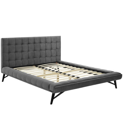 Julia Biscuit Tufted Performance Velvet Platform Bed by Modway