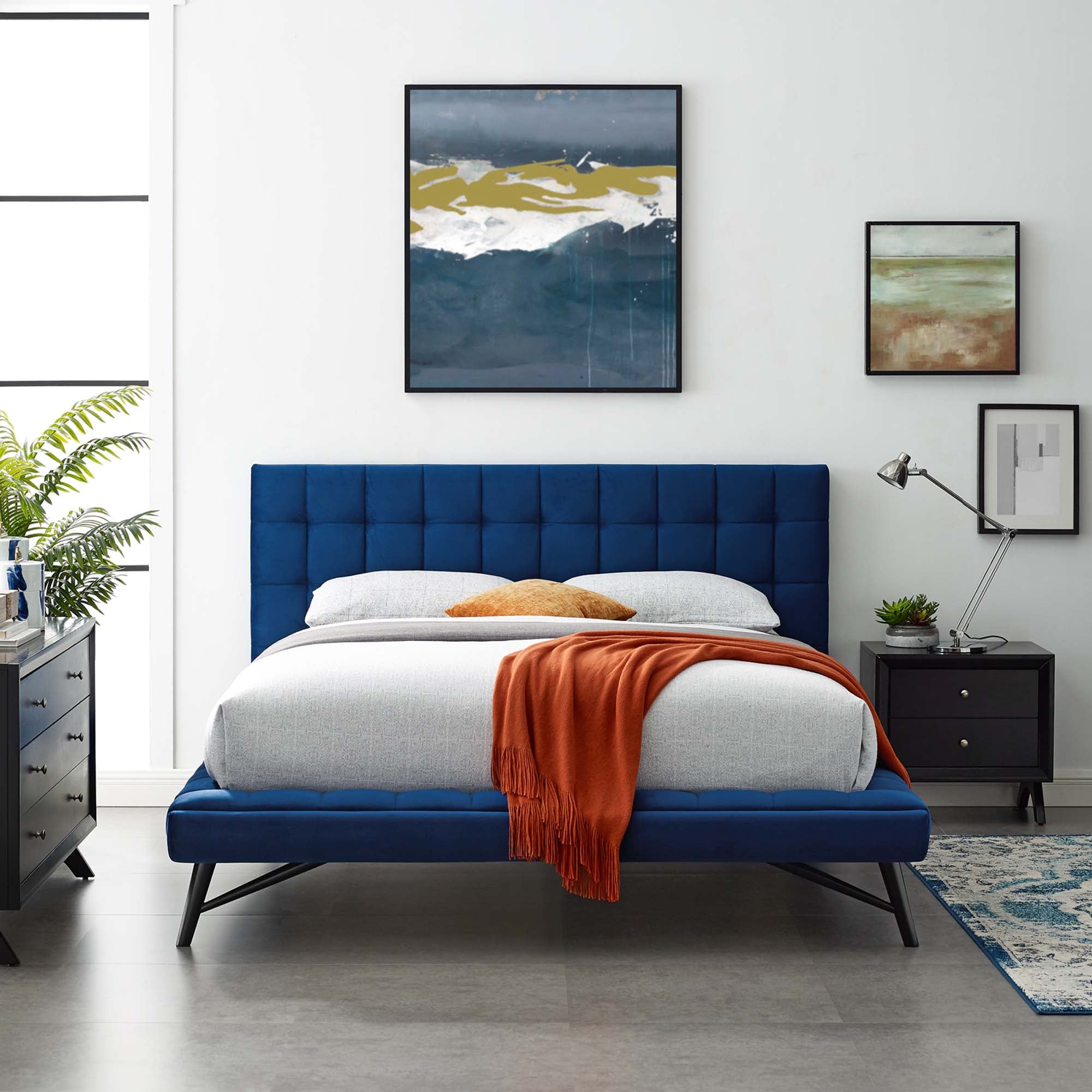 Julia Biscuit Tufted Performance Velvet Platform Bed by Modway