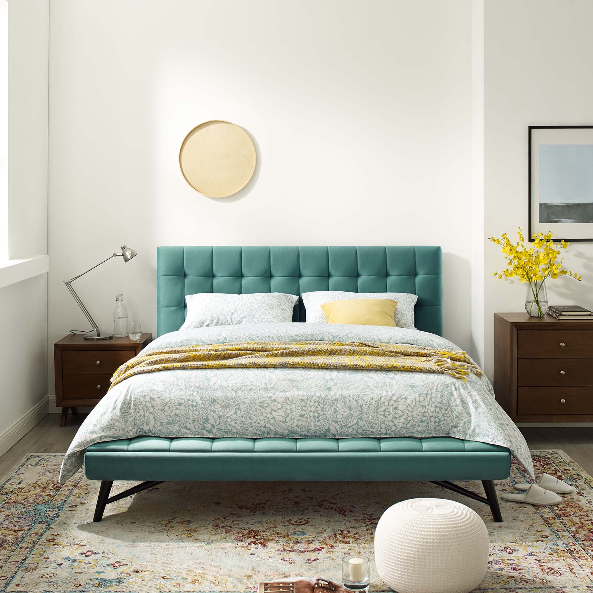 Julia Biscuit Tufted Performance Velvet Platform Bed by Modway