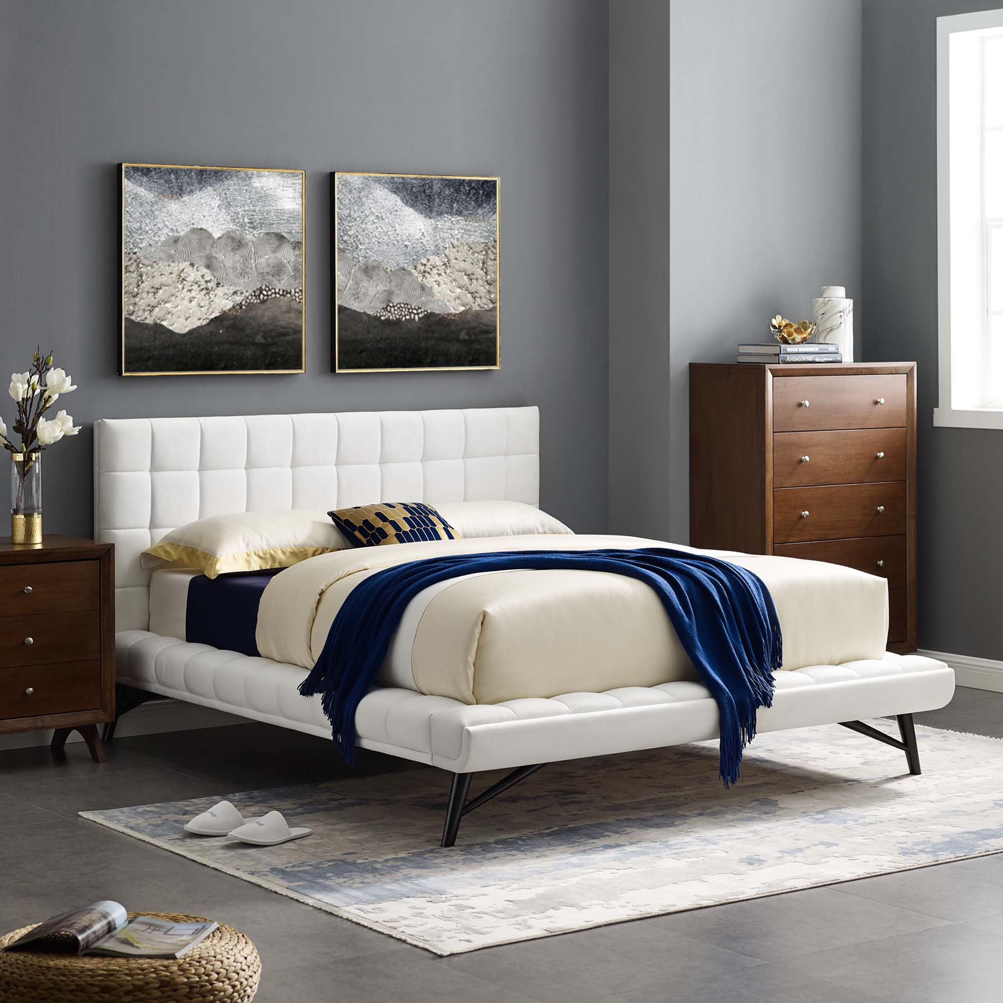 Julia Biscuit Tufted Performance Velvet Platform Bed by Modway