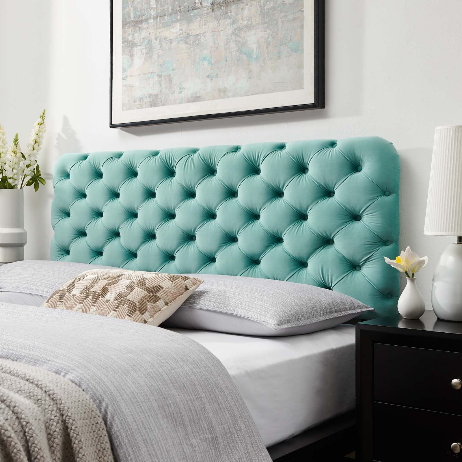 Lizzy Tufted Performance Velvet Headboard By HouseBean