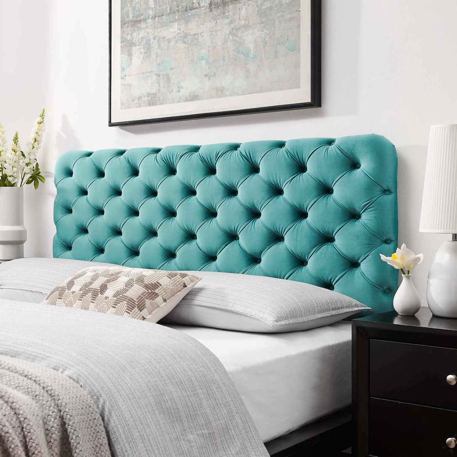 Lizzy Tufted Performance Velvet Headboard By HouseBean