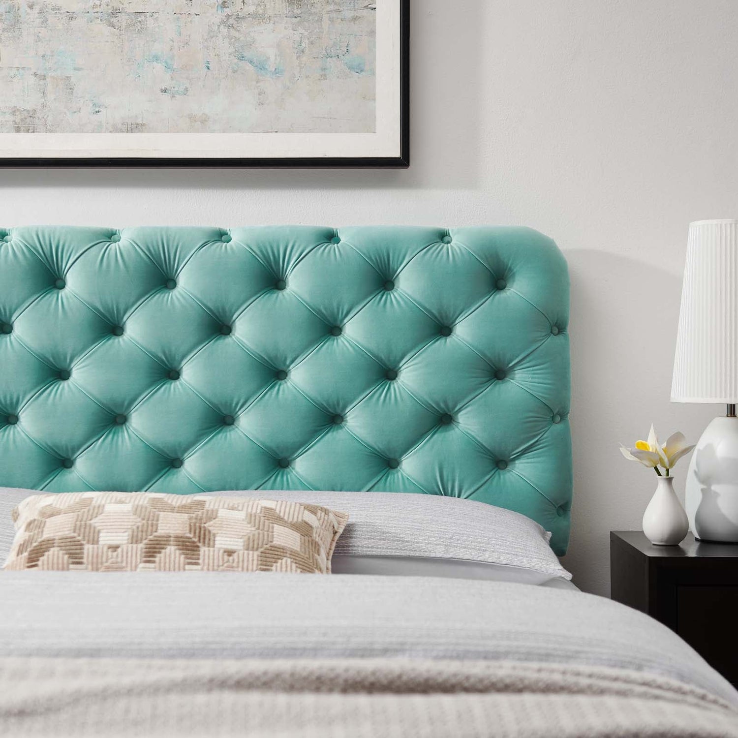 Lizzy Tufted Performance Velvet Headboard By HouseBean