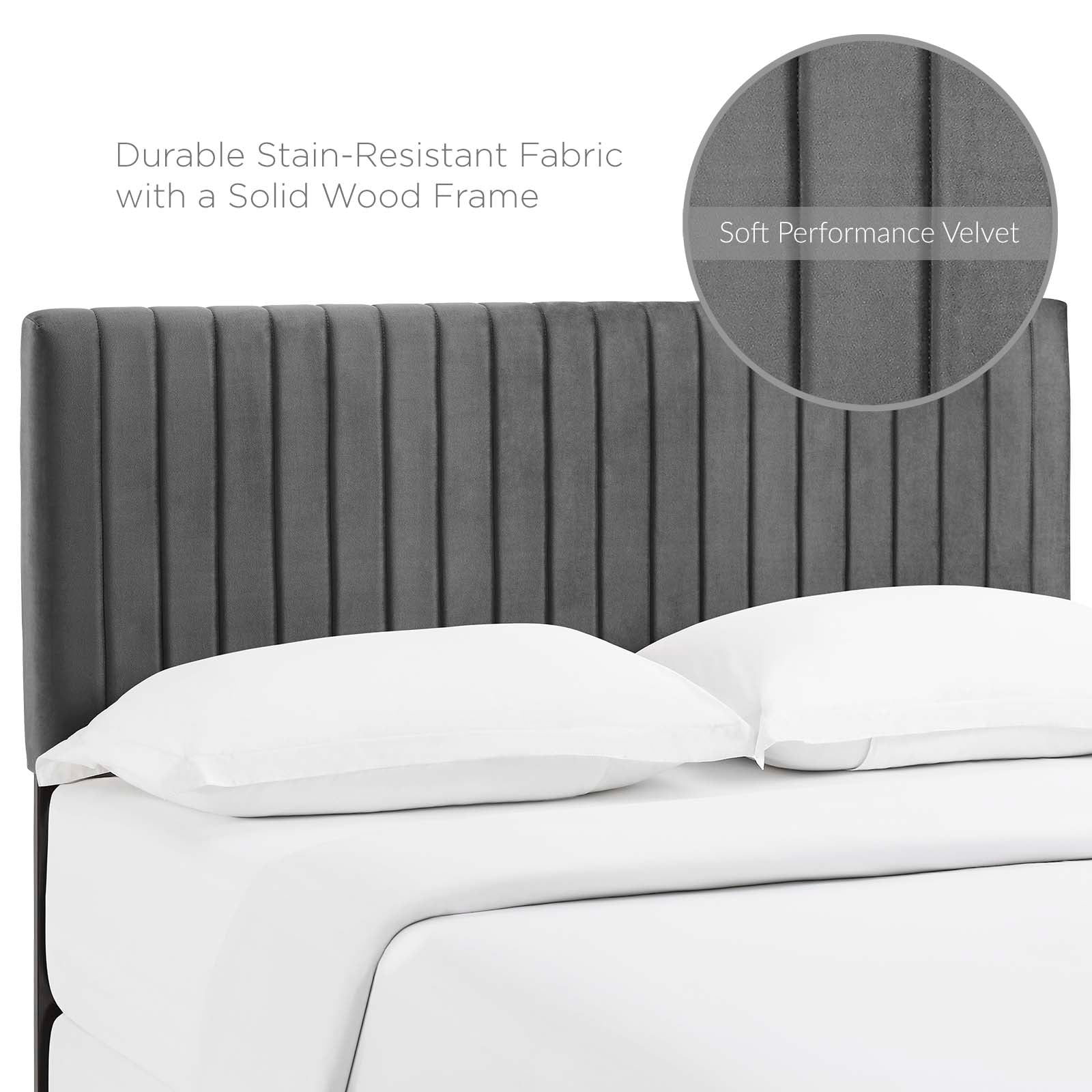 Keira  Performance Velvet Headboard By HouseBean