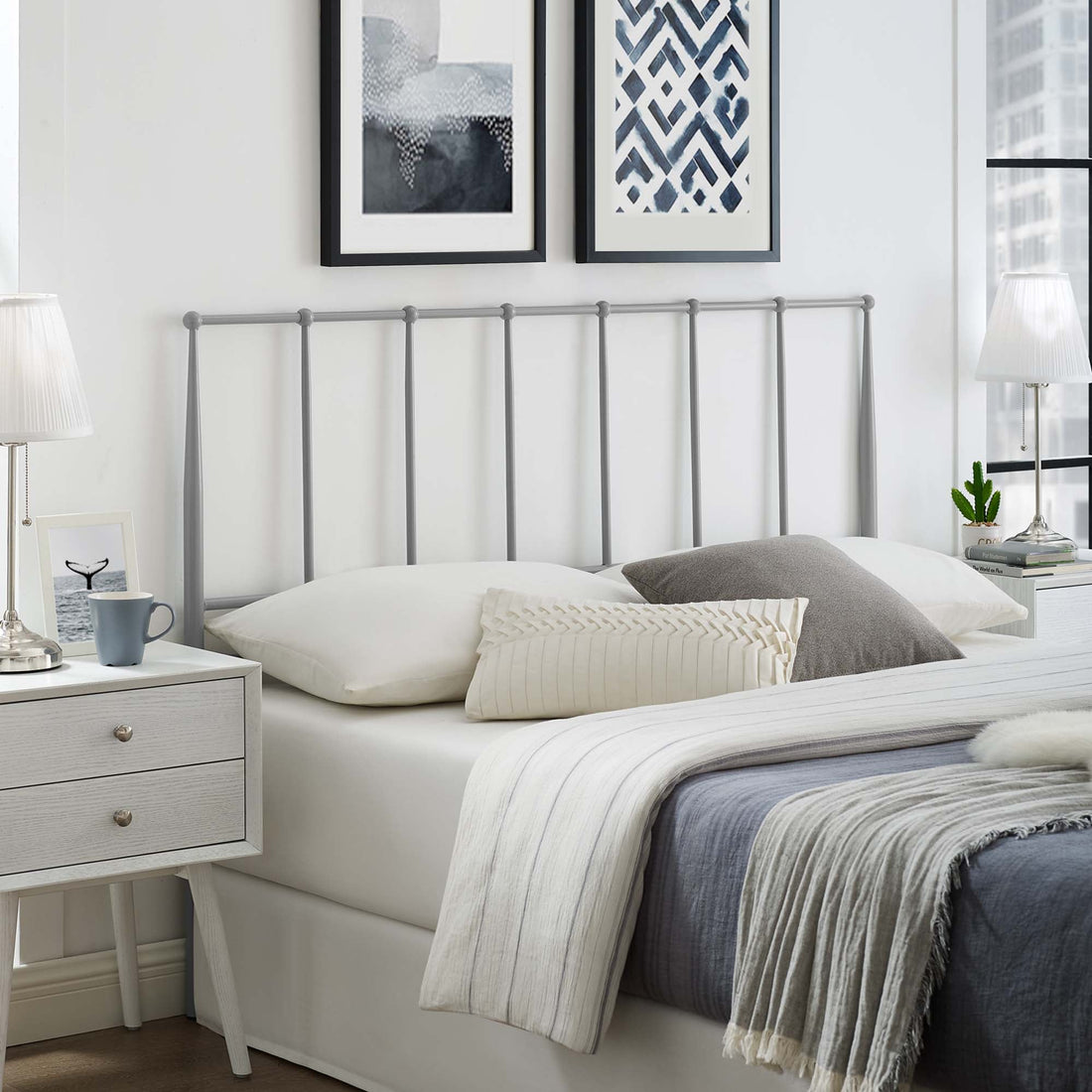 Kiana Metal Stainless Steel Headboard by Modway