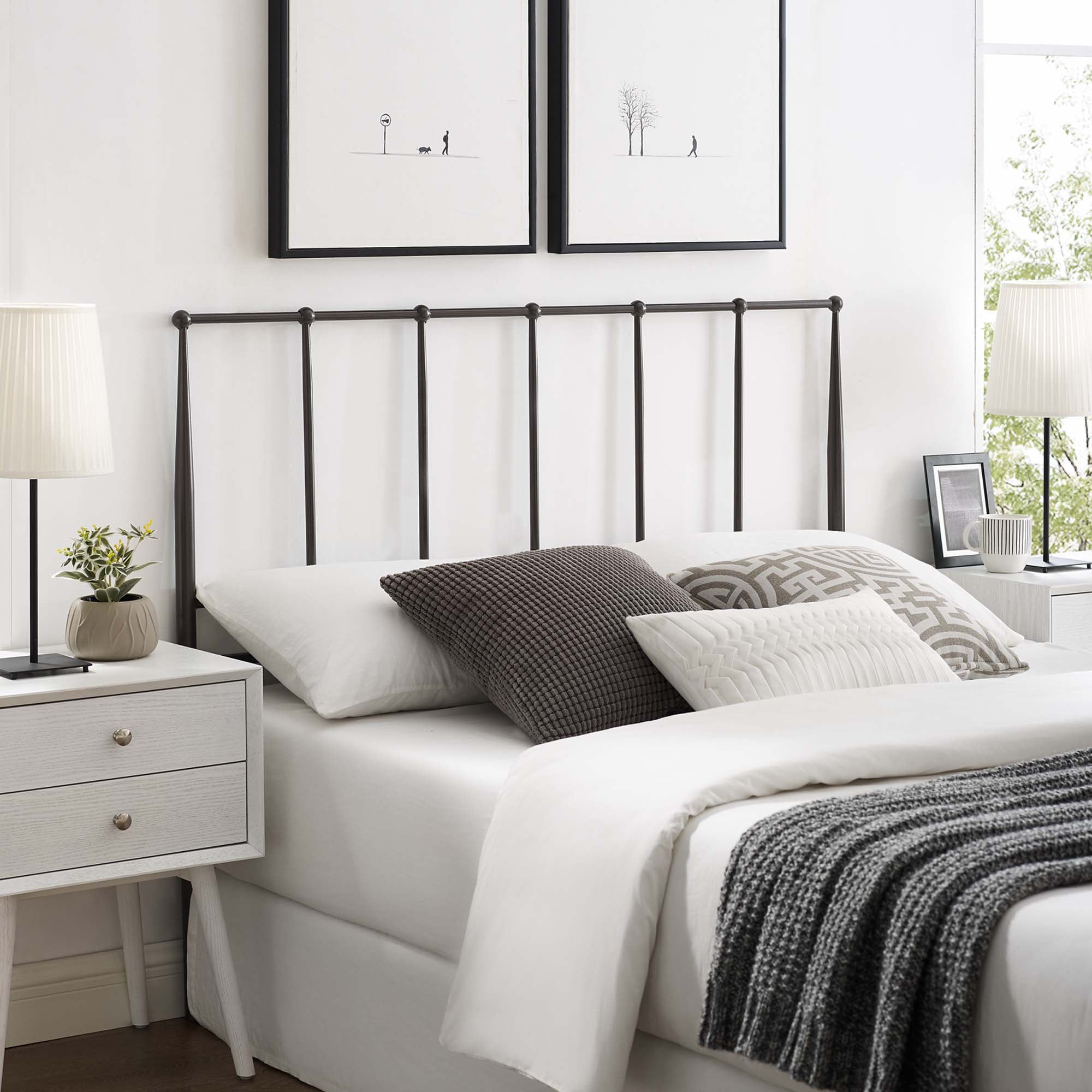 Kiana Metal Stainless Steel Headboard by Modway
