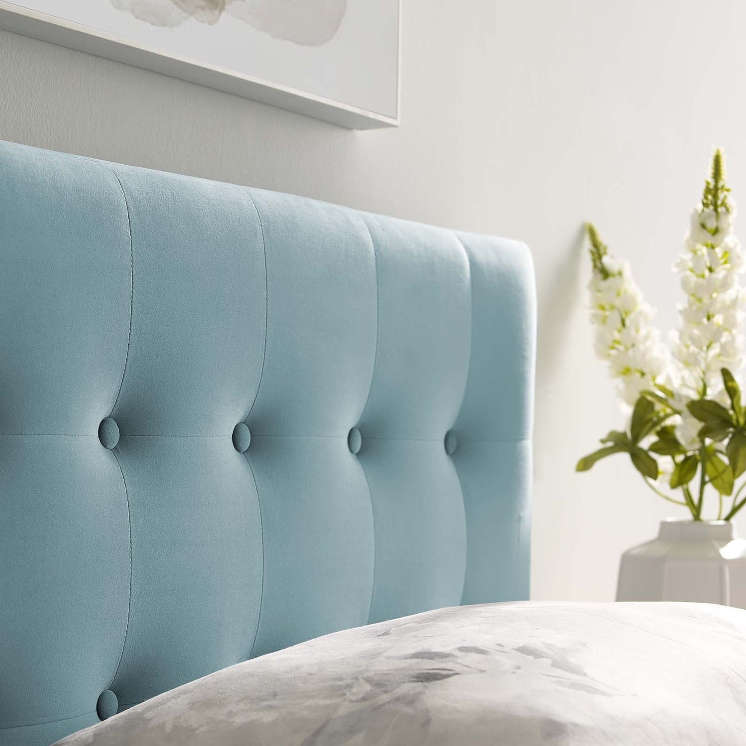 Emily Tufted Performance Velvet Headboard By HouseBean