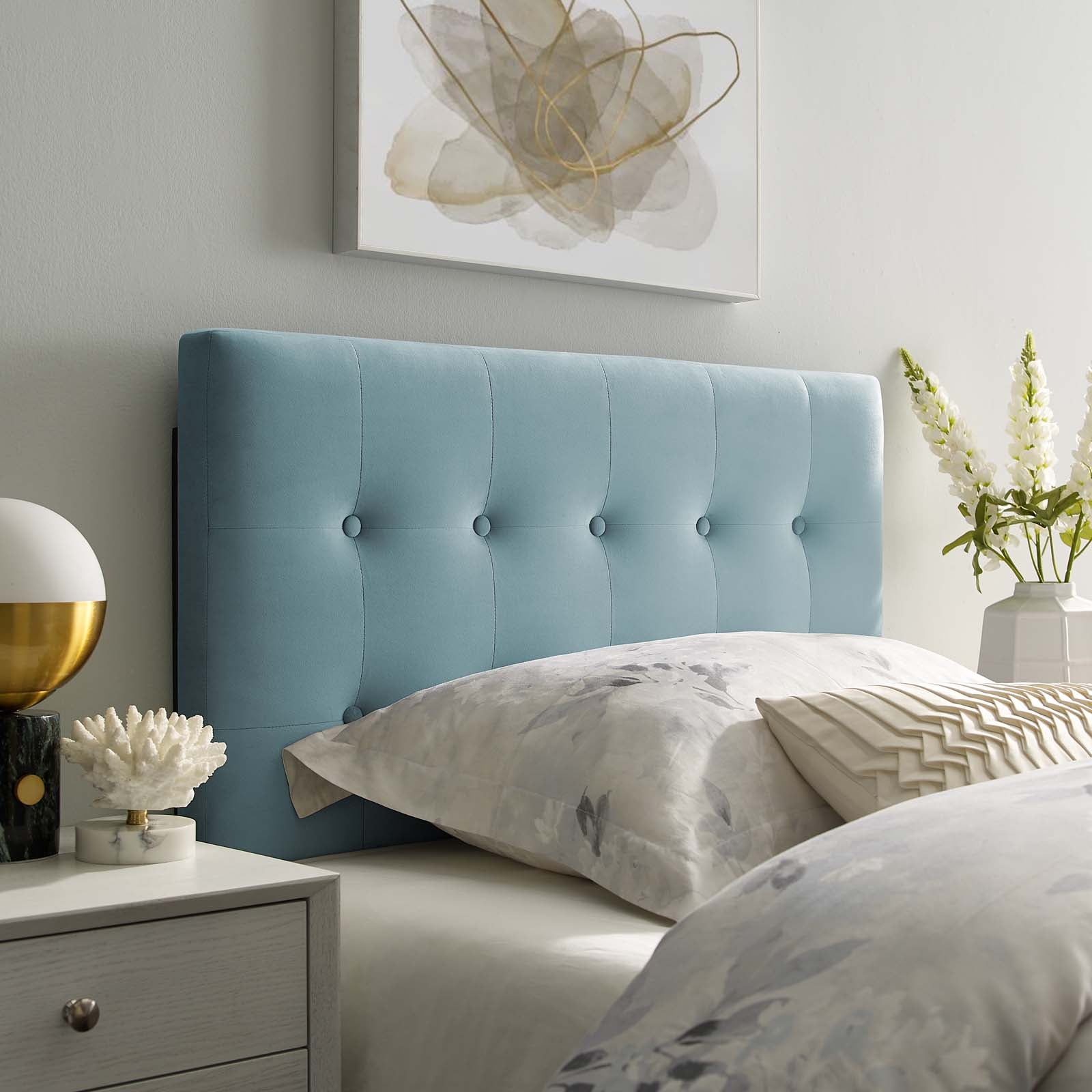 Emily Tufted Performance Velvet Headboard By HouseBean