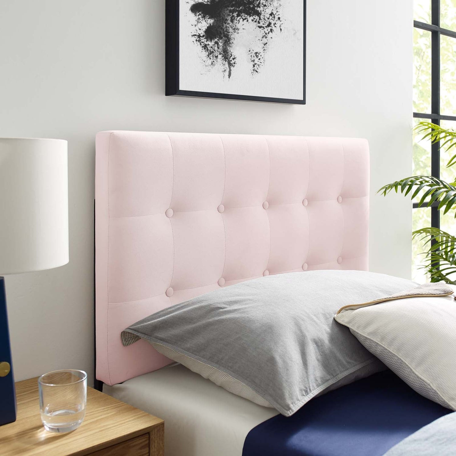 Emily Tufted Performance Velvet Headboard By HouseBean