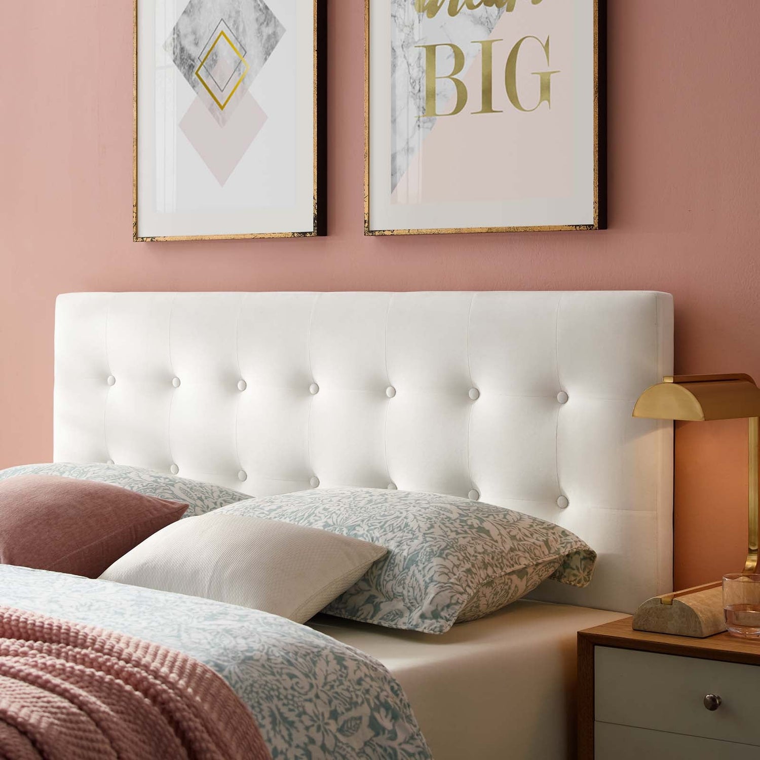 Emily Tufted Performance Velvet Headboard By HouseBean