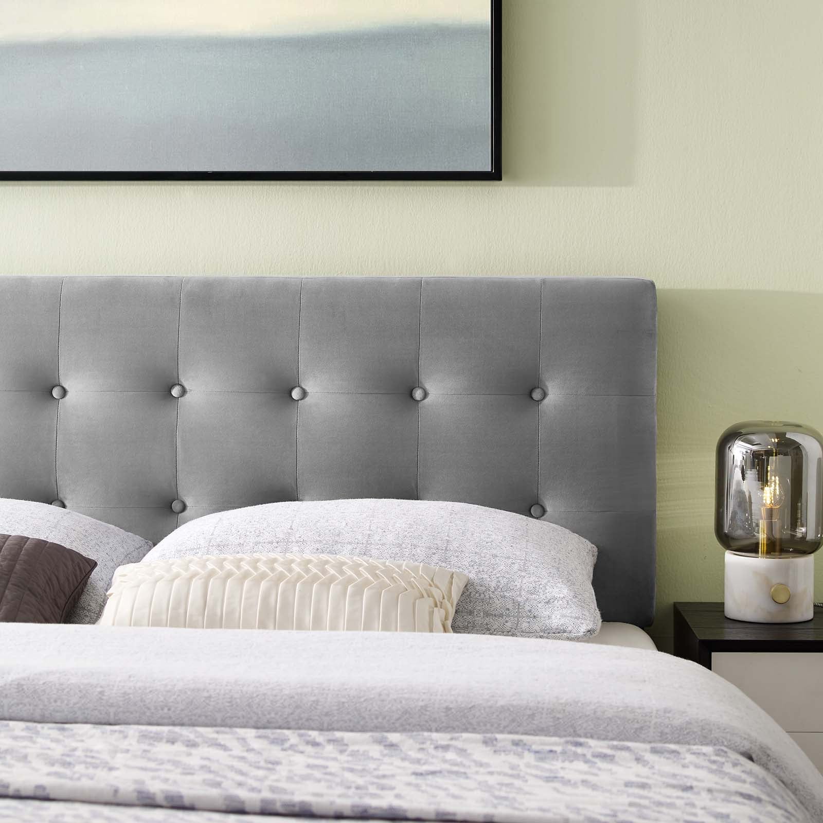 Emily Tufted Performance Velvet Headboard By HouseBean