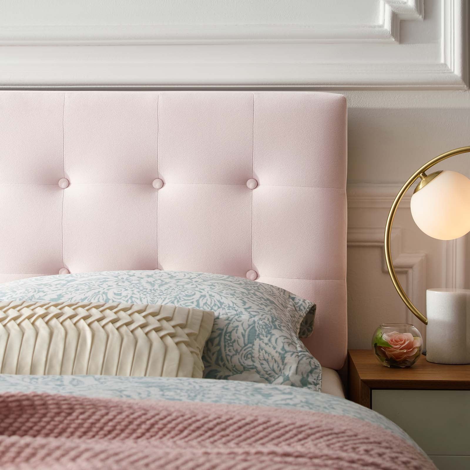 Emily Tufted Performance Velvet Headboard By HouseBean