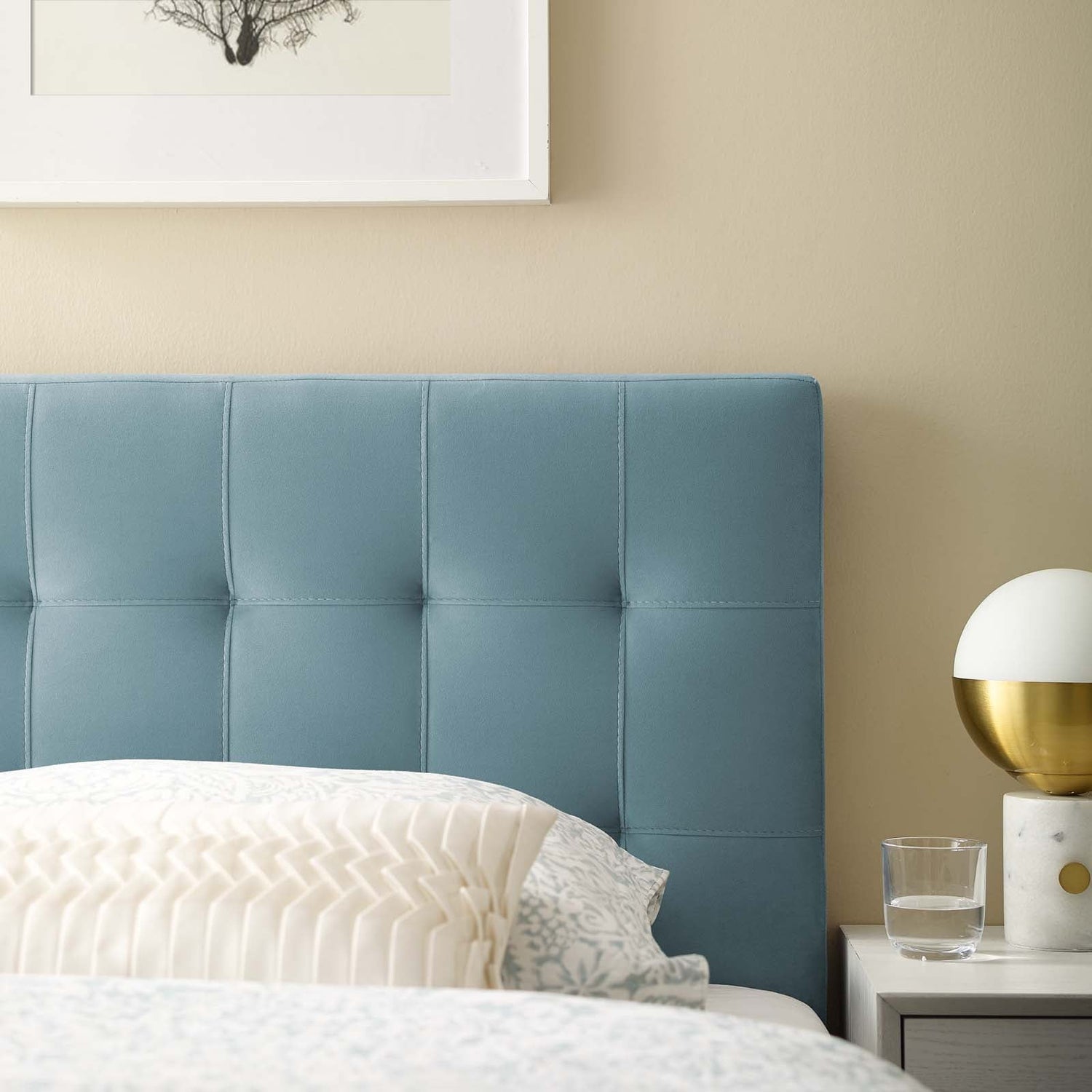 Lily Biscuit Tufted Performance Velvet Headboard By HouseBean