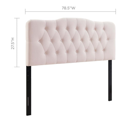 Annabel Diamond Tufted Performance Velvet Headboard By HouseBean