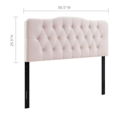 Annabel Diamond Tufted Performance Velvet Headboard By HouseBean