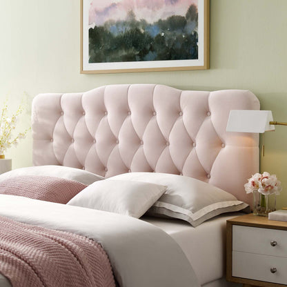 Annabel Diamond Tufted Performance Velvet Headboard By HouseBean